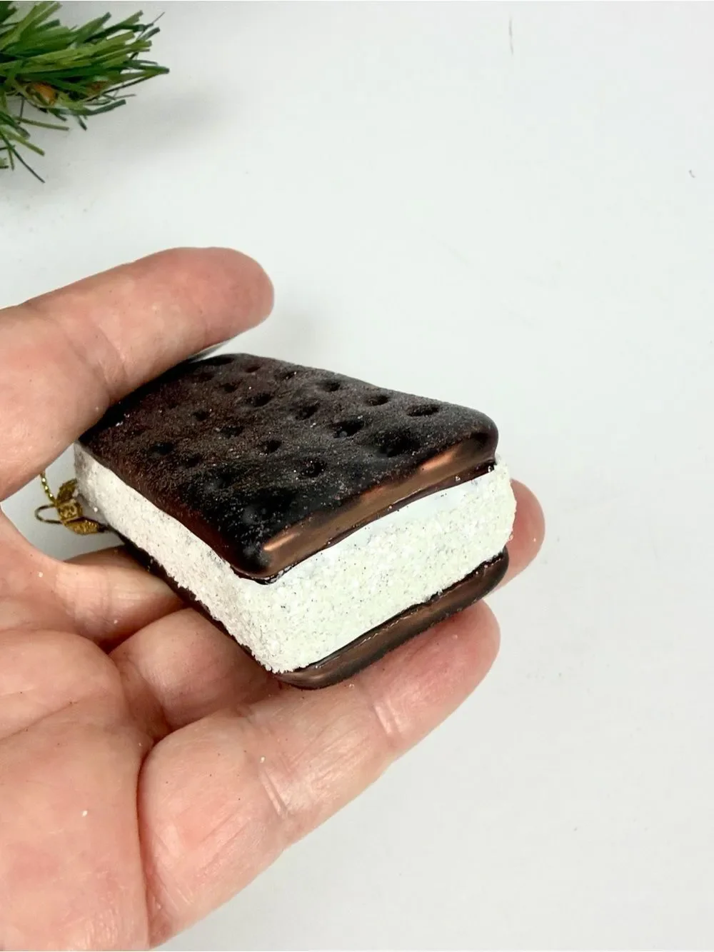 NWT Glass Christmas Ornament Ice Cream Sandwich Made in Poland for Sur La Table